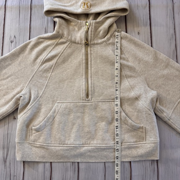 Lululemon Scuba Oversized Half Zip Hoodie Gold Zip in Bone XS/Small Women's - Picture 4 of 8